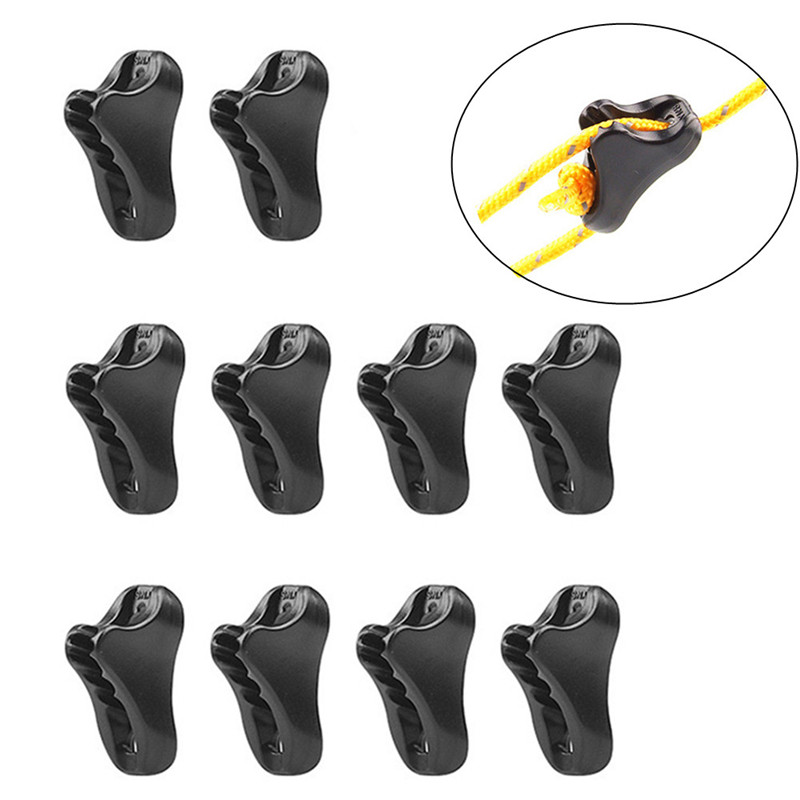 Cheap Goat Tents 10pc Tightener Camping Tent Fastener Wind Rope Buckle Triangle Fastener Cord Stopper Tool Outdoor Camping Accessories Dropship   